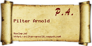 Pilter Arnold névjegykártya